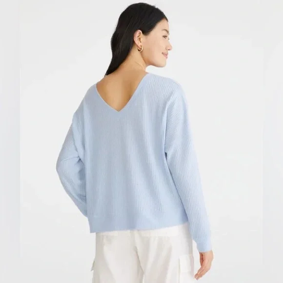 Aeropostale Long Sleeve Wear 2 Ways Cozy Waffle Tee Large Blue - Picture 5 of 9